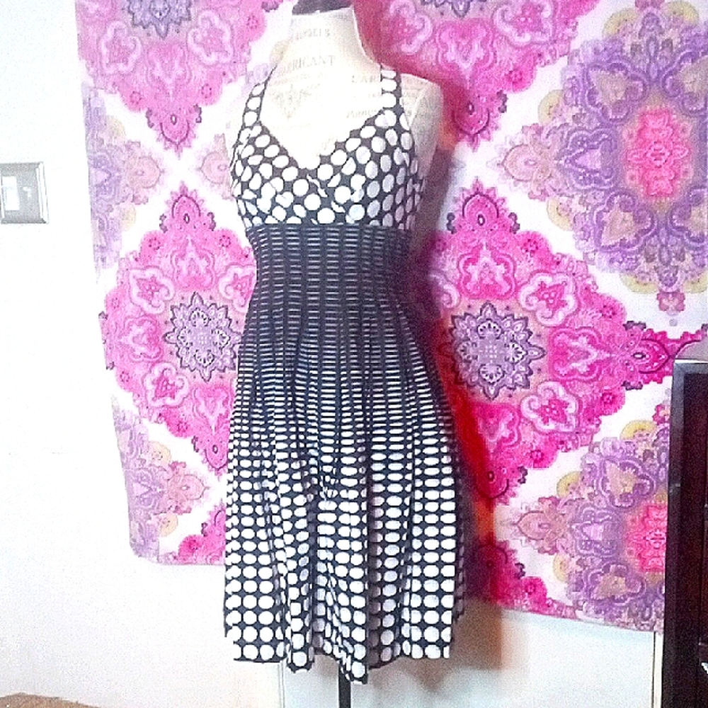 Calvin Klein Polka Dot Halter Dress